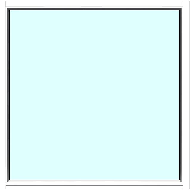 Yksilasinen ikkuna HR-Ikkunat 14x14 maalattu valkoinen karmi kiinteä ikkuna karkaistu turvalasi