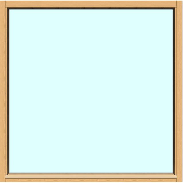 Yksilasinen ikkuna HR-Ikkunat 14x14 suojakäsitelty karmi kiinteä ikkuna karkaistu turvalasi