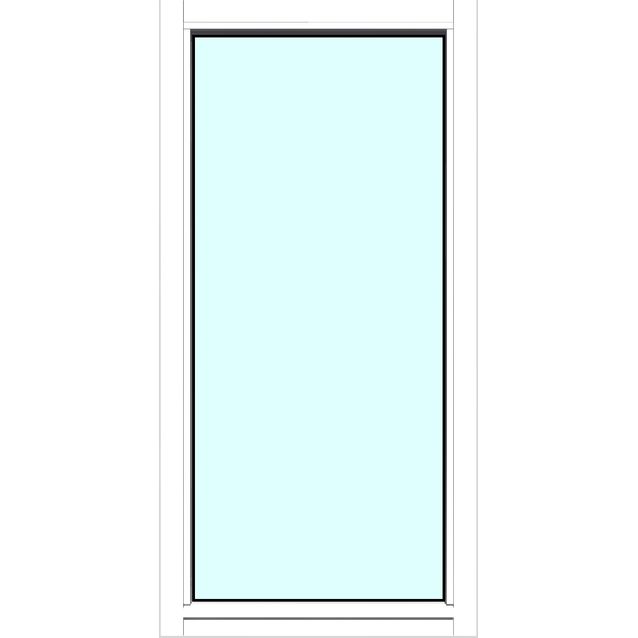 Yksilasinen ikkuna HR-Ikkunat 6x12 maalattu valkoinen karmi kiinteä ikkuna tasolasi