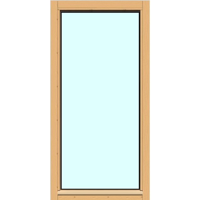 Yksilasinen ikkuna HR-Ikkunat 6x12 suojakäsitelty karmi kiinteä ikkuna tasolasi