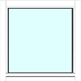 Yksilasinen ikkuna HR-Ikkunat 6x6 maalattu valkoinen karmi kiinteä ikkuna karkaistu turvalasi