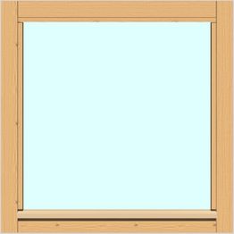 Yksilasinen ikkuna HR-Ikkunat 6x6 suojakäsitelty karmi kiinteä ikkuna karkaistu turvalasi