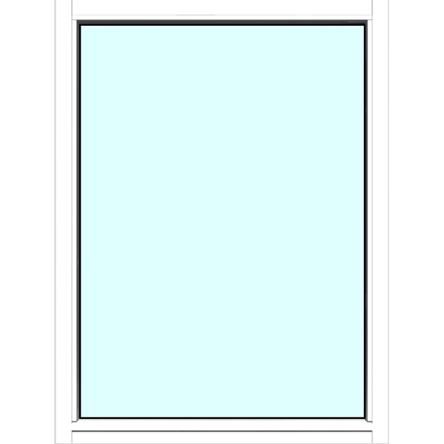 Yksilasinen ikkuna HR-Ikkunat 9x12 maalattu valkoinen karmi kiinteä ikkuna tasolasi