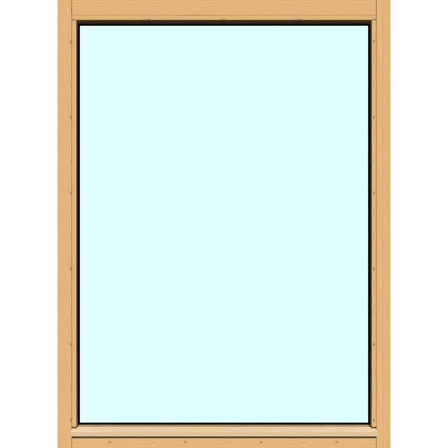 Yksilasinen ikkuna HR-Ikkunat 9x12 suojakäsitelty karmi kiinteä ikkuna karkaistu turvalasi