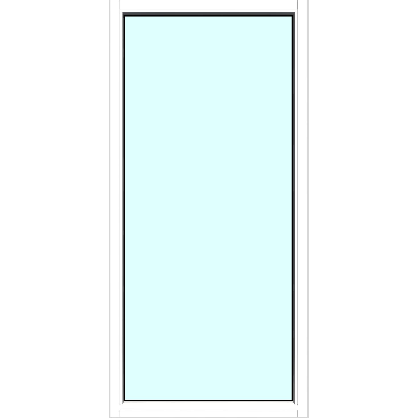 Yksilasinen ikkuna HR-Ikkunat 9x19 maalattu valkoinen karmi kiinteä ikkuna karkaistu turvalasi