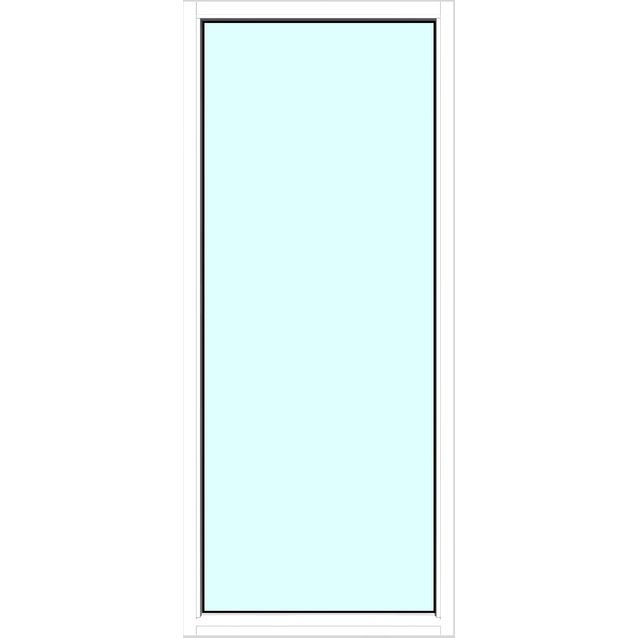 Yksilasinen ikkuna HR-Ikkunat 9x21 maalattu valkoinen karmi kiinteä ikkuna karkaistu turvalasi