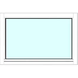 Yksilasinen ikkuna HR-Ikkunat 9x6 maalattu valkoinen karmi kiinteä ikkuna karkaistu turvalasi