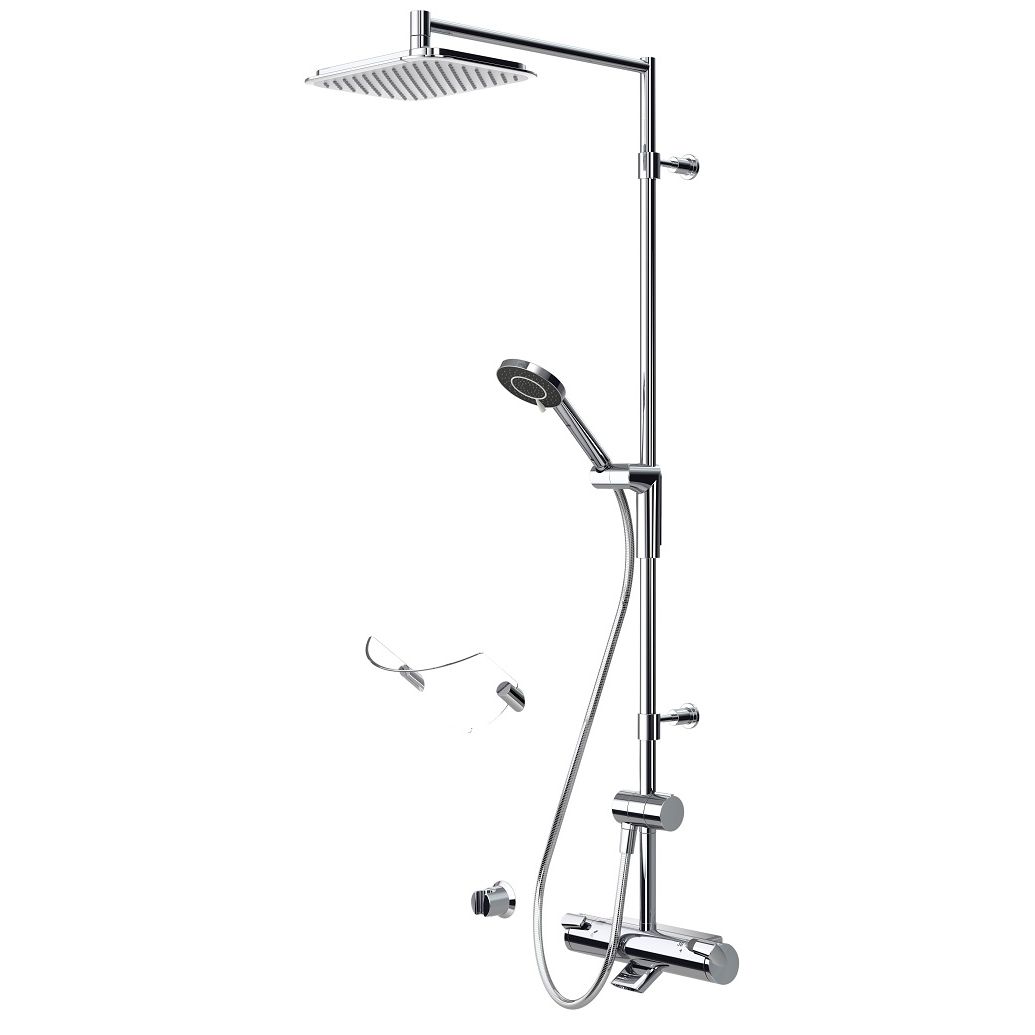 Sadesuihkusetti Oras Optima 7193, termostaattihanalla, vettä säästävä, juoksuputkella, kiiltävä kromi