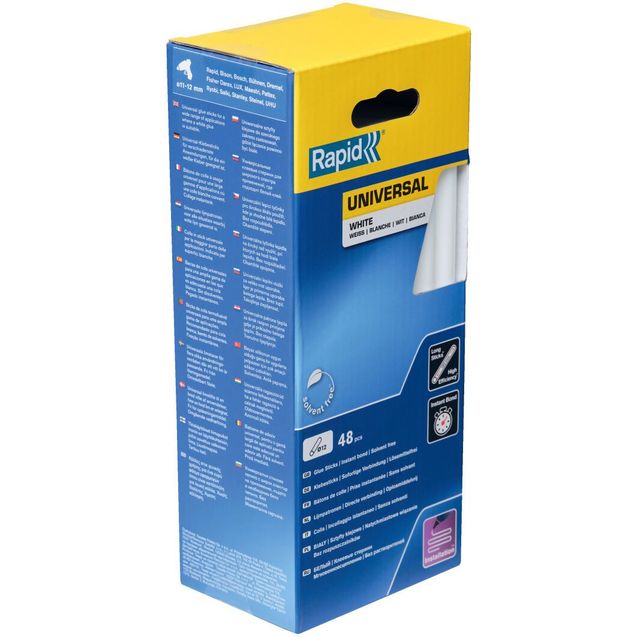 Yleisliima Rapid 12mm 19cm 48kpl, valkoinen