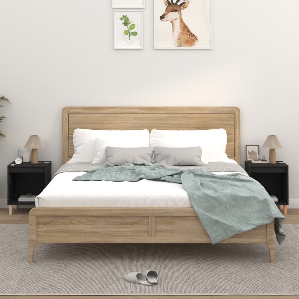 Yöpöydät 2 2 kpl 40x35x50 cm musta