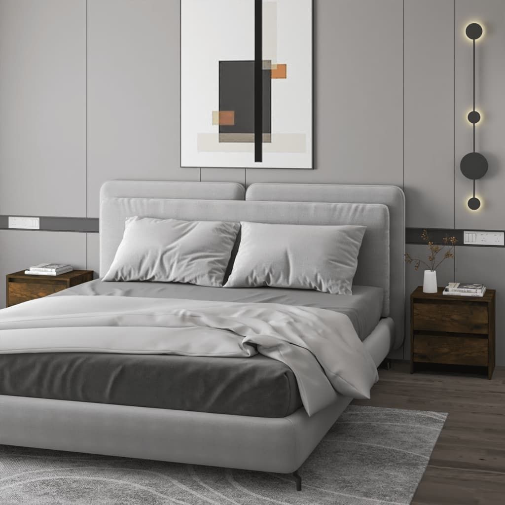 Yöpöydät 2 kpl 45x34,5x44,5 cm lastulevy savutammi