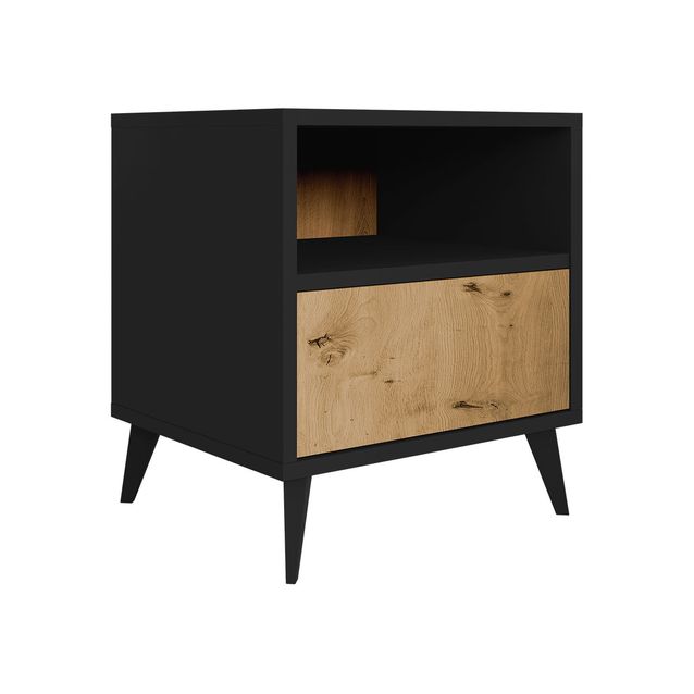 Yöpöytä 1SZ OVESSI, musta/ruskea (1310)