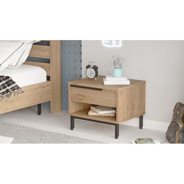 Yöpöytä Linento Furniture On14, pähkinäpuu