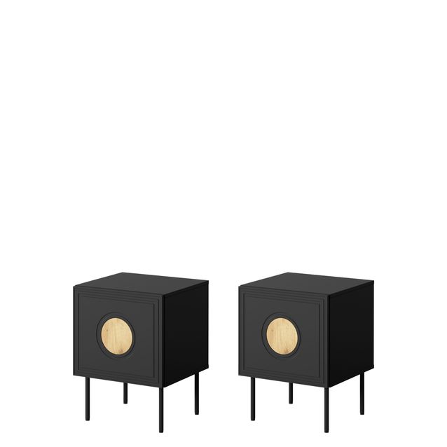 Yöpöytä PALAZZO 2szt, musta/ruskea (7151)