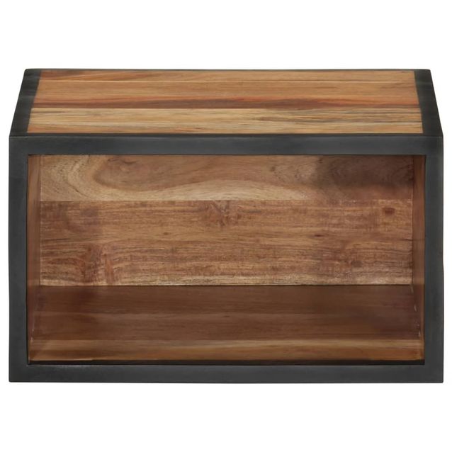 Yöpöytä seinäkiinnityksellä 35x35x20 cm täysi akasiapuu (72751)