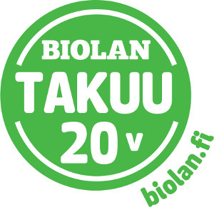 Biolan takuu 20 vuotta