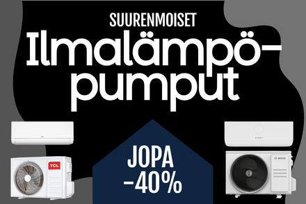 Ilmalämpöpumput jopa -40%