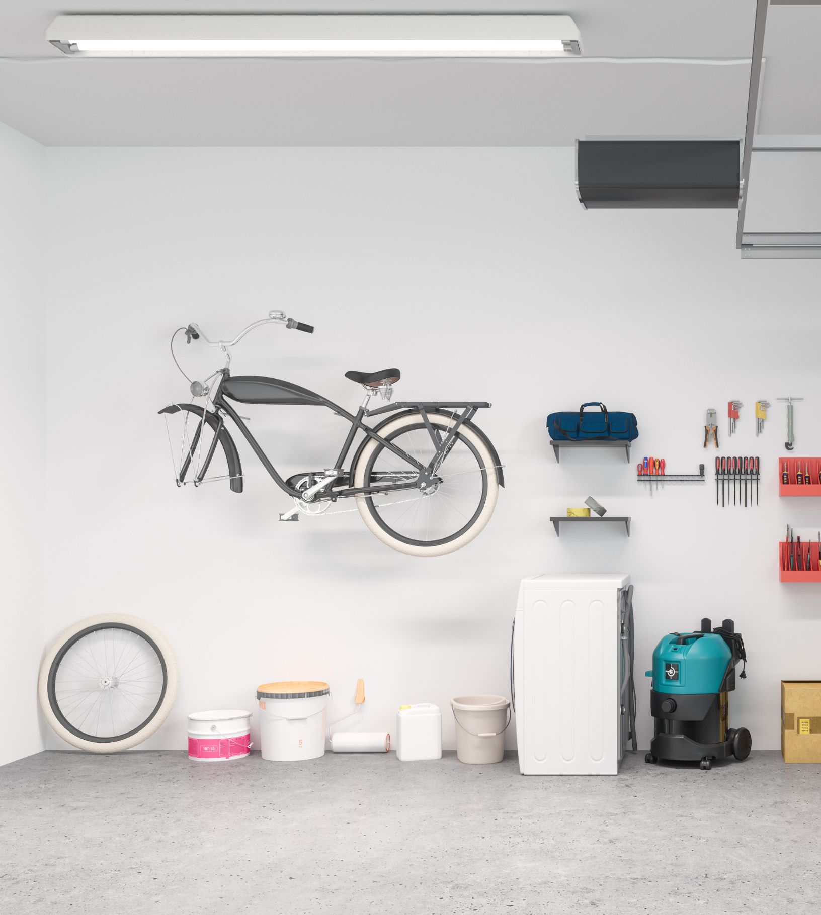 Autotallin valaistuksen esimerkkikuva