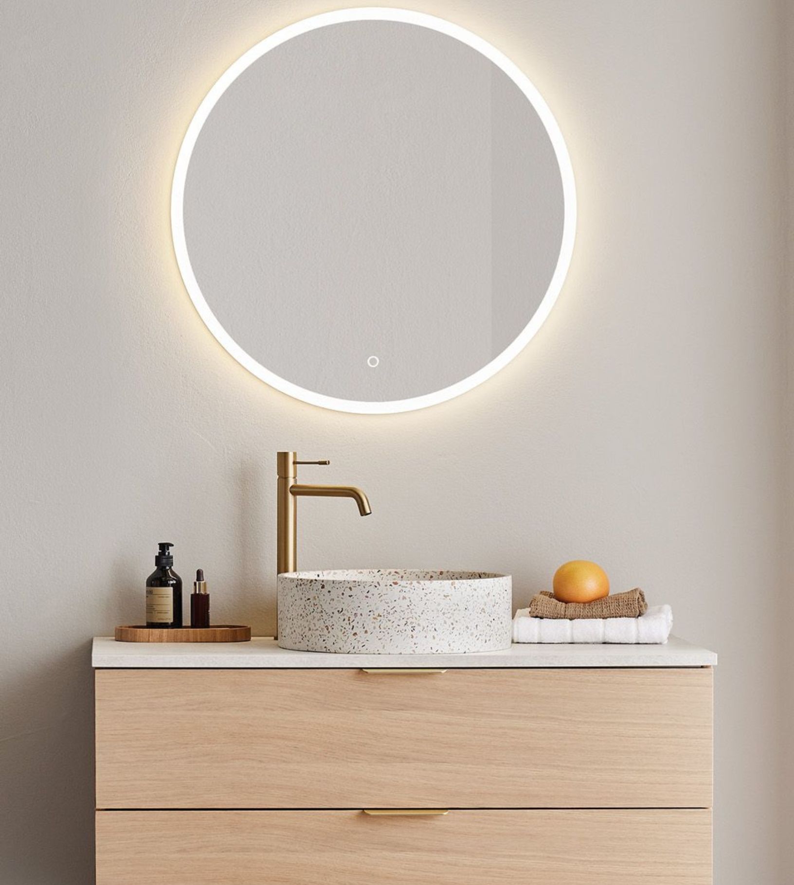 Hafa Circle Terrazzo -malja-allas beige