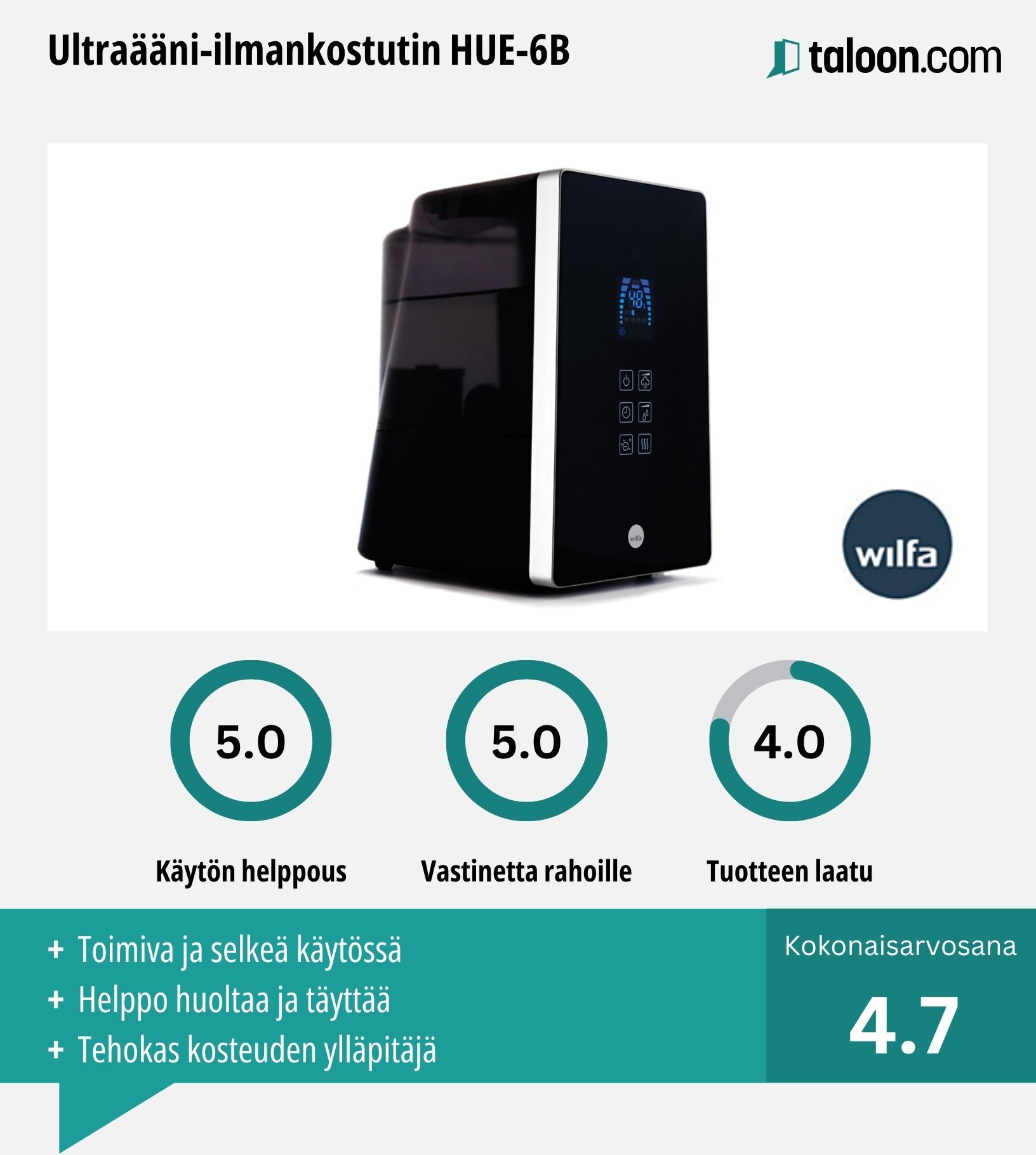 Ultraääni-ilmankostutin HUE-6B kokemuksia