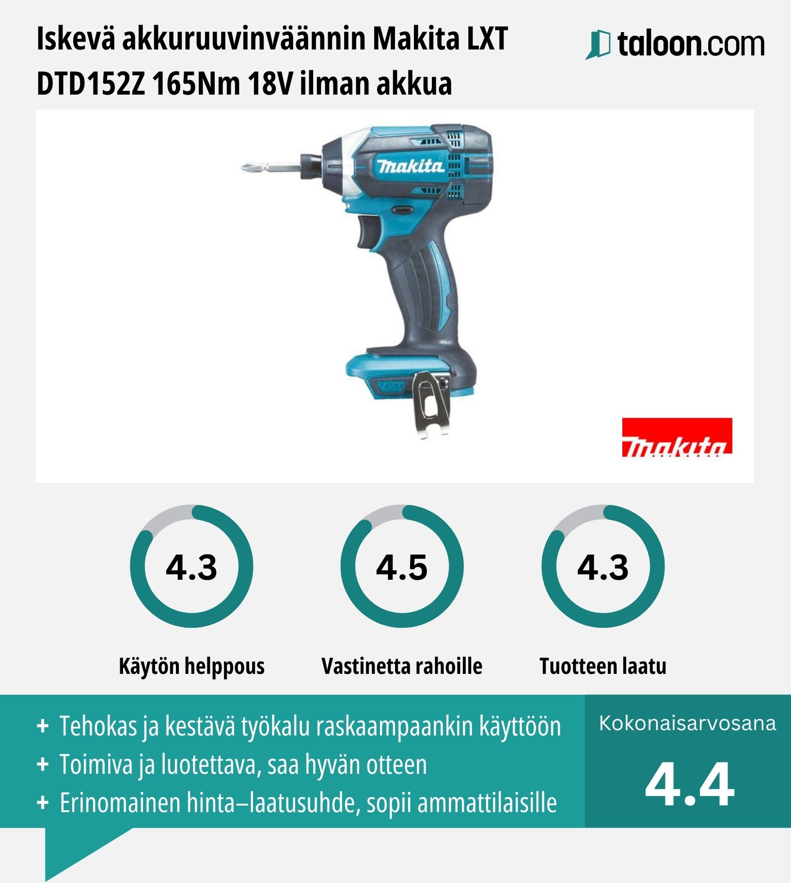 Makita DTD152Z kokemuksia