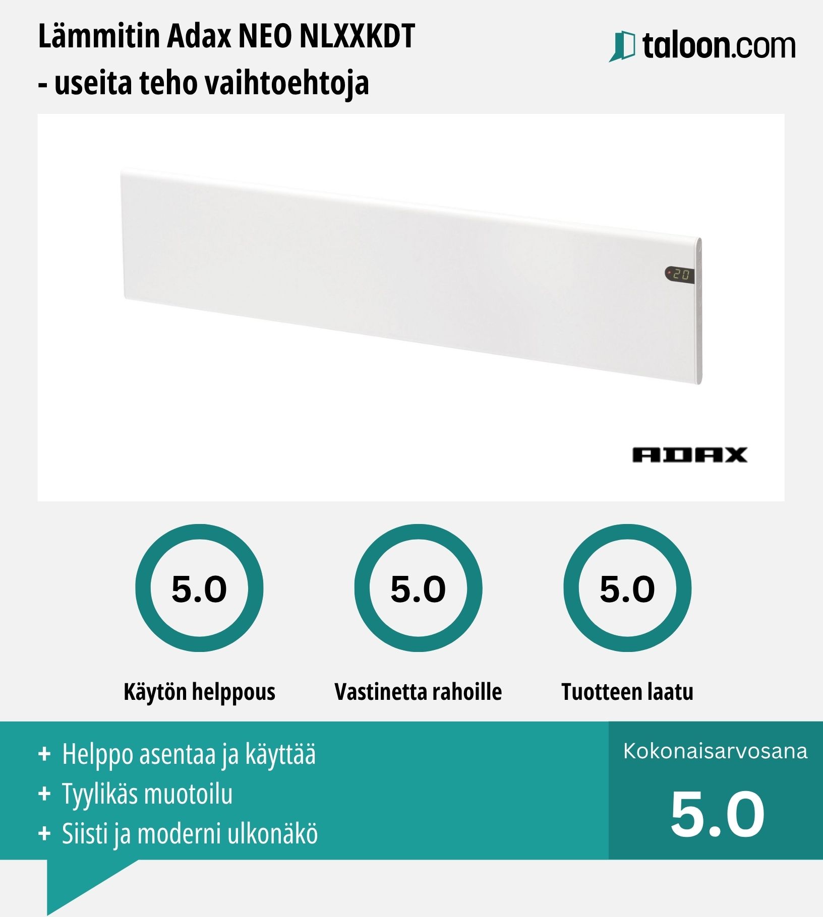 Adax Neo NLXXKDT kokemuksia