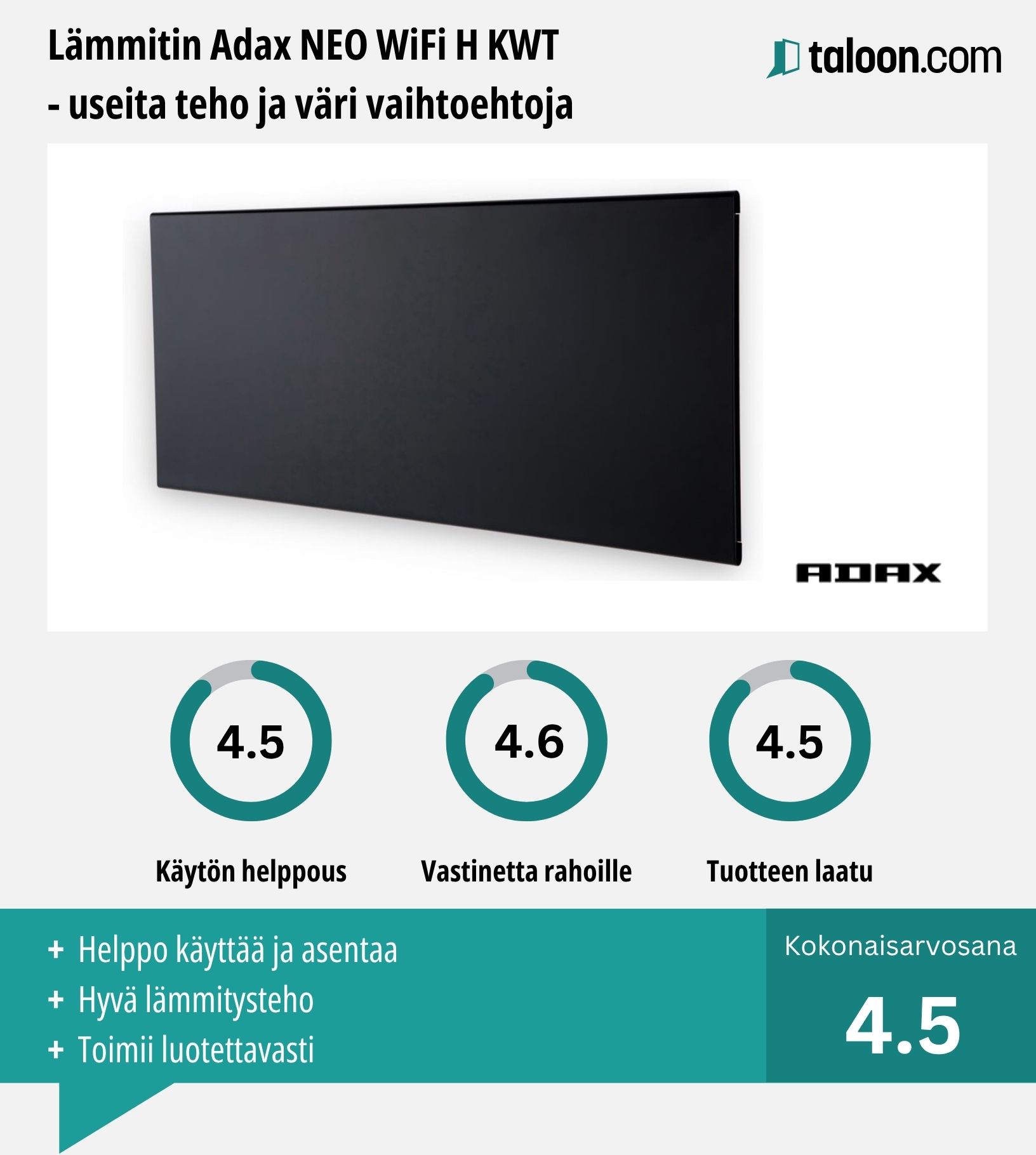 Adax Neo WiFi H KWT kokemuksia