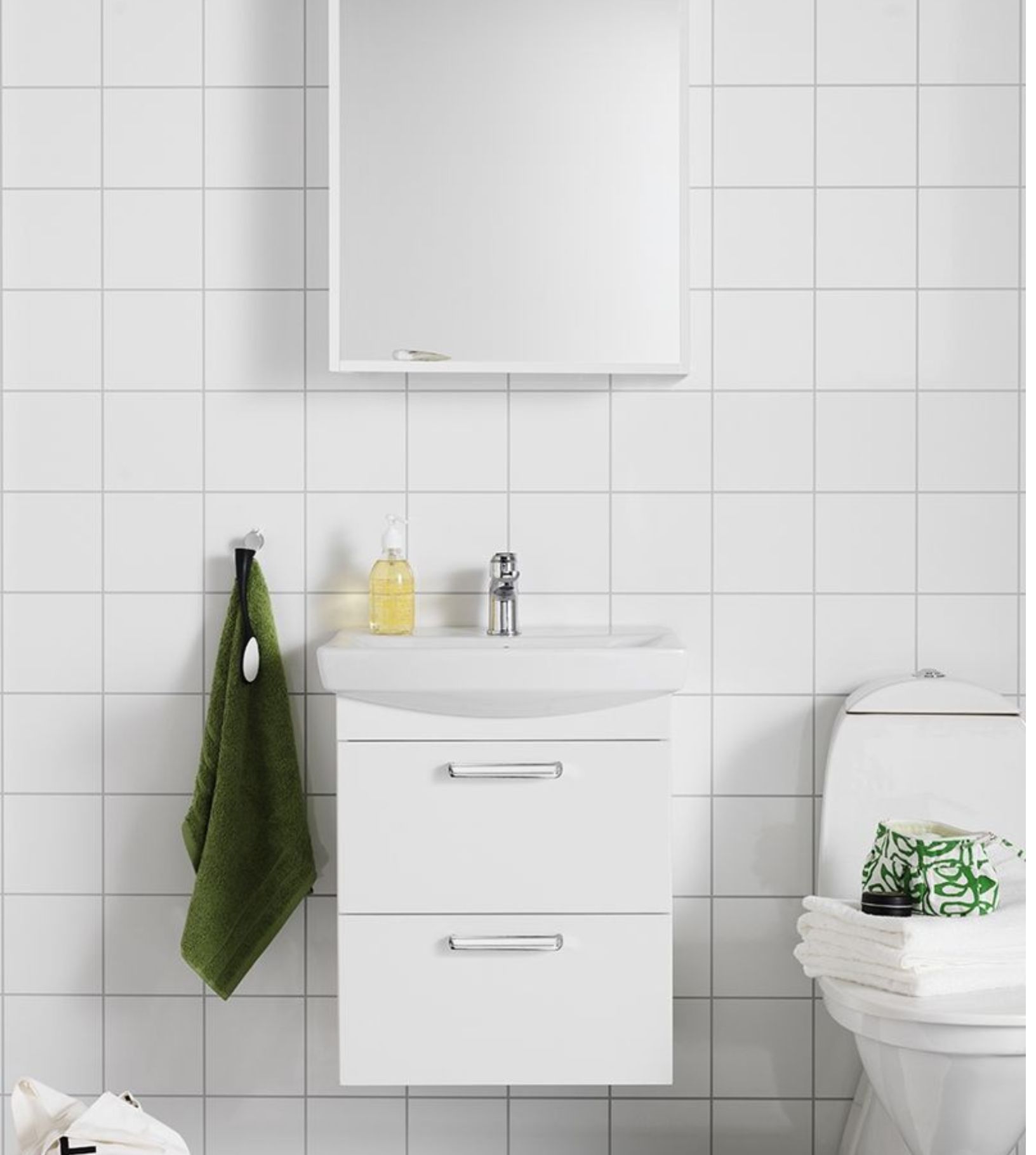 Kylpyhuoneryhmä Hafa Life 500 peilillä mattavalkoinen