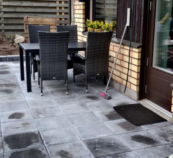 Betonilaatta Rudus 398x398x50 mm sileä mustaharmaa