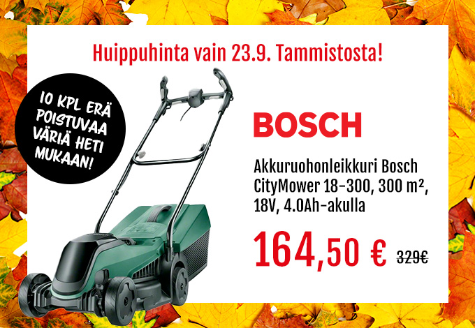 Bosch ruohonleikkuri poistohintaan